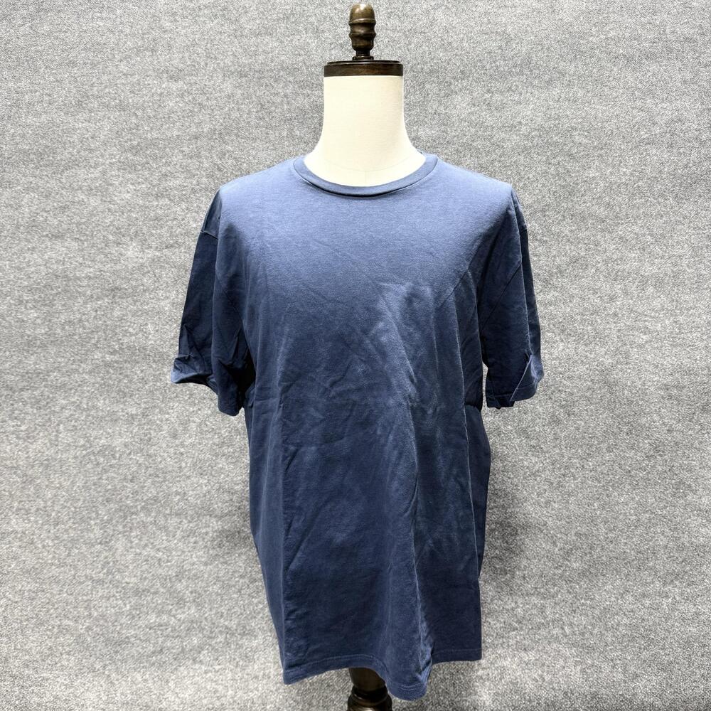 Topman Shirt Mens XL Blue Solid Crewneck Short Sleeve Jersey Tee Top Casual